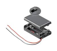 PerfectHD Battery Holder - AAA Battery Compartment - 3 x AAA Mignon - with On/Off Switch - Pack of 1 - Black