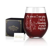 Perfectinsoy As Soon As I Saw You I Knew an Adventure was Going to Happen, winnie the pooh wine glass, Birthday Graduation Gift For Best Sisters Friend, Present for best friend gift for BFF