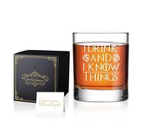 Perfectinsoy I Drink and I Know Things Whiskey Glass Gift Box, Game Of Thrones Inspired, Present for Dad, Friend, Colleague, Boss, Game of Thrones Gift