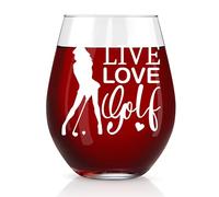 Perfectinsoy Live Love Golf Stemless Wine Glass, Cool Golf Wine Glass for Female Golfers Lovers, Great Gifts for Women Colleagues Friends Mom Aunt Wife Sister Daughter Girlfriend