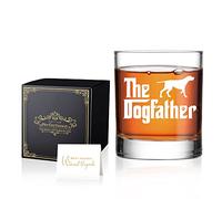 Perfectinsoy The Dogfather Whiskey Glass Gift Box - Perfect Gifts for Dog Dads, Moms, Vets & Animal Lovers
