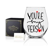 Perfectinsoy You're My Person Wine Glass With Gift Box - Best Friend Gift for Women, Funny Soul Sister and Sister in Law Birthday Ideas