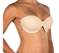 PERFECTION Extra Boost Winged Bra - Backless Strapless Invisible Adhesive Wings A to E Cup (B, Beige), 10