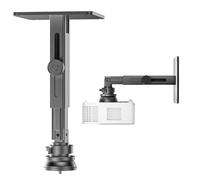 Perfectisan Projector Stand - Single Hole Hanging Height Adjustable Wall Ceiling Mount, Universal Mount with Retractable Arms - Aluminum Alloy Material, Load 33 lbs - Black