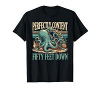 Perfectly Content Fifty Feet Down Octopus Value Graphic T-Shirt