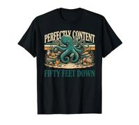 Perfectly Content Fifty Feet Down Octopus Value Graphic T-Shirt
