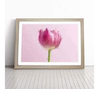 Perfectly Pink Tulip Flower in Abstract | Framed Wall Art Print | Modern Home Decor Picture | Ready to Hang Artwork for Living Room, Bedroom, Kitchen or Office | Multiple Sizes