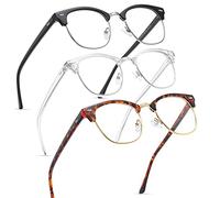 Perfectmiaoxuan 2 Pack Blue Light Blocking Glasses, Anti Gaming Retro Fashion Frame Non-Prescription Lens, Fatigue Headache Computer Screen 62, 【a1】black+white+flower