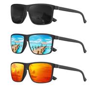 Perfectmiaoxuan 3 Pack Polarized sunglasses for men/women; Vintage/classic/elegant light frame; HD pilot lenses; Golf/driving/fishing/travel Eyewear