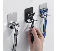 Perfecto Razor Holder for Shower 2 Pack, Powerful Self Adhesive Razor Hook, Black Razor Stand - Prolong The Life Of Your Shaving Tools