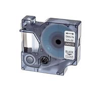 PerfectPrint 12 mm Single Label Tape Replacement for Dymo Label Manager - Black/Clear