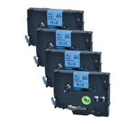 PerfectPrint Compatible Black on Blue Label Tape For Brother PT-1000 1005BTS 1005F 1005FB 1010 1080 1090 1230PC 1260VP 1280 1280DT 1830VP 18R 2030VP 2420PC TZ531 1/2" (12mm)(Black on Blue, 4-Pack)