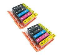 PerfectPrint Compatible Ink Cartridge Replacement for Canon PIXMA iP-3600 4600 4700 MP-540 550 560 620 630 640 980 990 MX-860 870 PGI-520 CLI-521 (Black/Cyan/Magenta/Yellow, 10-pack)
