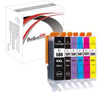 PerfectPrint Compatible Ink Cartridge Replacement for Canon Pixma TR7500 TR7520 TR7550 TR8500 TR8520 TR8550 TS705 TS6100 TS6150 TS6151 TS6200 TS6220 PGI580XXL CLI581XXL (L-B/S-B/C/M/Y/P-B, 6-Pack)