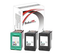 PerfectPrint Compatible Ink Cartridge Replacement for HP Photosmart C4180 2575 4100 D5160 2570 C4190 8050 4183 D5100 C4150 8049 D5163 8750 2573 D5168 D5145 D5155 C4140 4188 (Black/Tri-Color, 3-pack)