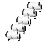 PerfectPrint Compatible Label Roll Replacement for Brother QL-1050 QL1050N QL-1060N DK-22243 (Black on White, 5-Pack)