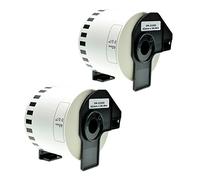 PerfectPrint Compatible Label Roll Replacement for Brother QL-810W QL-820NWB QL-580N QL-800 QL-1050 QL-1050N QL-1060N QL-500 QL-550 QL-570 DK-22205 (Black on White, 2-Pack)