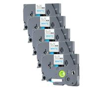 PerfectPrint Compatible Label Tape Replacement For Brother 1000 1005BTS 1005F 1005FB 1010 1090 1230PC 1260VP 1280 1280DT 1290VP 1830VP 18R 2030VP TZ233 1/2" (12mm) (Blue on White, 5-Pack)