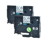 PerfectPrint Compatible Label Tape Replacement for Brother GL-100 200 200VP H100 H105 H105VP PT-1000 1000P 1005BTS 1005F 1005FB 1010 1080 1090 1230PC TZ131 1/2" (12mm) (Black on Clear, 2-Pack)