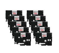 PerfectPrint Compatible Label Tape Replacement For Brother GL-100 PT-1000 1005BTS 1005F 1005FB 1010 1090 1230PC 1260VP 1280 1280DT 1290VP TZ232 1/2" (12mm) (Red on White, 10-Pack)