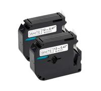 PerfectPrint Compatible Label Tape Replacement For Brother PT-100 PT-110 PT-55BM PT-55S PT-65 PT-65SB PT-65SCCP PT-65SL PT-65VP PT-70 PT-70BBVP PT-70BM M-K231 1/2" (12mm) (Black on White, 2-Pack)