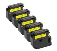 PerfectPrint Compatible Label Tape Replacement For Brother PT-55BM PT-55S PT-65 PT-65SB PT-65SCCP PT-65SL PT-65VP PT-70 PT-70BBVP PT-70BM PT-70BMH PT-70HK M-K631 1/2" (12mm) (Black on Yellow, 5-Pack)