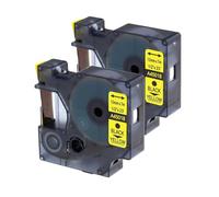 PerfectPrint Compatible Label Tape Replacement for Dymo LabelManager 100, 120P, 150, 160, 200, 210D, 220P, 260P, 280, 300, 350, 350D, 360D, 400, 420P, 450, 45018 1/2" (12mm) (Black on Yellow, 2-Pack)