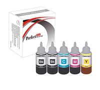 PerfectPrint Ink Bottle Refill For Printer, Compatible With Epson ET-2710 ET-2711 ET-2712 ET-2714 ET-2715 ET-2720 ET-2726 ET-4700 104 (Black/Cyan/Magenta/Yellow, 5-Pack)