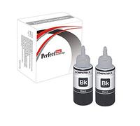 PerfectPrint Ink Bottle Refill For Printer, Compatible With Epson ET-2710 ET-2711 ET-2712 ET-2714 ET-2715 ET-2720 ET-2726 ET-4700 104 (Black, 2-Pack)