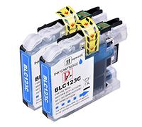 PerfectPrint Ink Cartridge For Printer, Compatible With Brother MFC-J6520DW MFC-J6720DW MFC-J6920DW LC123C (Cyan, 2-Pack)