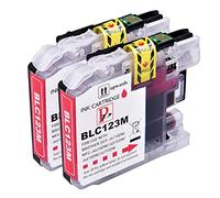 PerfectPrint Ink Cartridge For Printer, Compatible With Brother MFC-J6520DW MFC-J6720DW MFC-J6920DW LC123M (Magenta, 2-Pack)