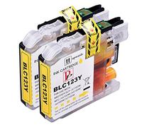 PerfectPrint Ink Cartridge For Printer, Compatible With Brother MFC-J6520DW MFC-J6720DW MFC-J6920DW LC123Y (Yellow, 2-Pack)