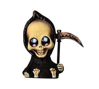 Perfectshow Grim Reaper Ornament Gothic Death Statues Resin Art Decoration, Mini Gothic Statue Decoration Angel of Death and Sickle Novel Gothic Home Decoration for Halloween