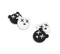 PERFECTSIGHT 4PCS Cute Switch Thumb Grip Caps for Nintendo Switch OLED/Lite Console, 3D Joystick Cap Kawaii Soft Silicone Skin Analog Stick Button Cover for NS Joycon Controller, Black & White Bear