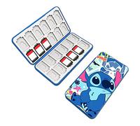 PERFECTSIGHT Cute Game Card Case for Nintendo Switch/Switch Lite/OLED, 24 Game Holder Cartridge Case for Game Cards and 24 SD Cards, Kawaii Portable Compact Storage Box (Stitc)