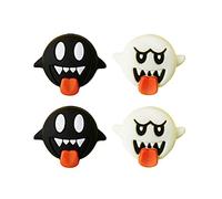 PERFECTSIGHT Halloween Switch Thumb Grips, Cut Joystick Caps for Nintendo Switch, 4 PCS Thumbstick Cover for Switch Lite/OLED, Analog Stick Button Cover for NS Joycon (Black White Ghosts)