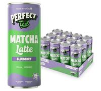 PerfectTed Blueberry Matcha Latte RTD, Ceremonial Grade Matcha, 12 x 250ml Cans, Ready-to-Drink with Gluten-Free Oats | Smooth & Creamy | Dairy-Free | Vegan (12 Pack, Blueberry)