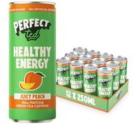 PerfectTed Matcha Energy Drink Juicy Peach, Sparkling, 12 x 250ml Cans