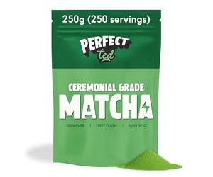 PerfectTed Original Matcha Powder, Ceremonial Grade Japanese, 250g (250 Servings), Premium Stone-Ground Green Tea, Perfect for Lattes & Smoothies | with L-Theanine | Antioxidants | Vegan | Gluten-Free