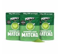 PerfectTed Original Matcha Powder, Ceremonial Grade Japanese, 3x100g (300 Servings), Premium Stone-Ground Green Tea, Perfect for Lattes | with L-Theanine | Antioxidants | Vegan | Gluten-Free