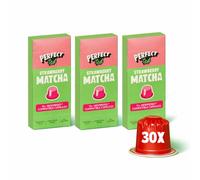 PerfectTed Strawberry Matcha Pods, Ceremonial Grade Japanese, 30 Nespresso Compatible Capsules, Quick & Easy Sweet Lattes | with L-Theanine | Natural Flavour | Vegan