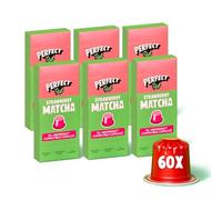 PerfectTed Strawberry Matcha Pods, Ceremonial Grade Japanese, 60 Nespresso Compatible Capsules, Quick & Easy Sweet Lattes | with L-Theanine | Natural Flavour | Vegan