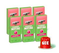 PerfectTed Strawberry Matcha Pods, Ceremonial Grade Matcha, 60 Nespresso Compatible Capsules, Quick & Easy Sweet Lattes | with L-Theanine | Natural Flavour | Vegan