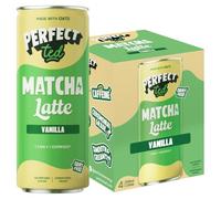 PerfectTed Vanilla Matcha Latte RTD, Ceremonial Grade Matcha, 4 x 250ml Cans, Ready-to-Drink with Gluten-Free Oats | Smooth & Creamy | Dairy-Free | Vegan
