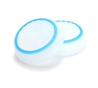 Perfepart Silicone Thumb Stick Grip Cap Joystick Thumbsticks Caps Cover for PS4 Xbox One PS3 Xbox 360 PS2 Game Controllers - White w/Blue