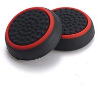 Perfepart Silicone Thumb Stick Grip Cap Joystick Thumbsticks Caps Cover for PS4 Xbox One PS3 Xbox 360 PS2 Game Controllers (Black w/Red)