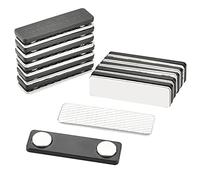 PERFETSELL 12 Pack Magnetic Name Tags 48*12mm/2*0.5 inch Magnetic ID Badges DIY Blank Name Holder Clips Fastener with Front Adhesive Tape and Magnetic Backing No Pin Hole for Jacket, Lapel, or Shirt