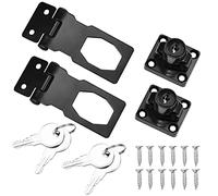 PERFETSELL 2 Pack 2.5 Inch Lock Hasp Metal Door Bolt Latch Buckle with Padlock and Key Twist Knob Keyed Hasp Locks Clasp Shed Door Bolt Latch for Doors/Cabinets/Windows