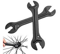 PERFETSELL 2 PCS Bicycle Cone Spanner Hub Wrench Carbon Steel Axle Hub Cone Wrench 4 Size 13/14/15/16mm Open End Pedal Spanner Repair Tool for MTB Mountain Bike Cycling, Black, Double Open