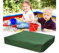 PERFETSELL Sandbox Cover Square Waterproof Sand Pit Cover Dustproof Protection 120x120cm Sandpit Pool Covers Green Sandbox Canopy with Drawstring Avoid the Sand and Toys Contamination